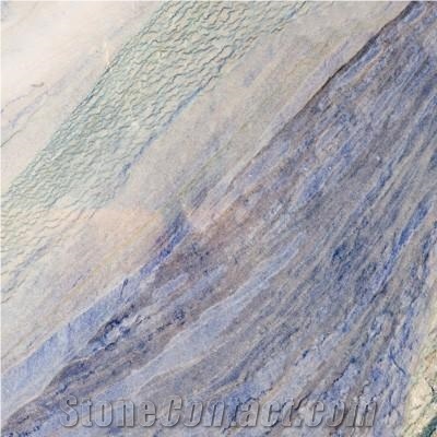 Azul Imperial Quartzite Slabs & Tiles, Brazil Blue Quartzite