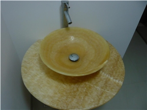 Honey Onyx Wash Basins, Round Sinks Honey Onyx Wash Basins, Round Sinks
