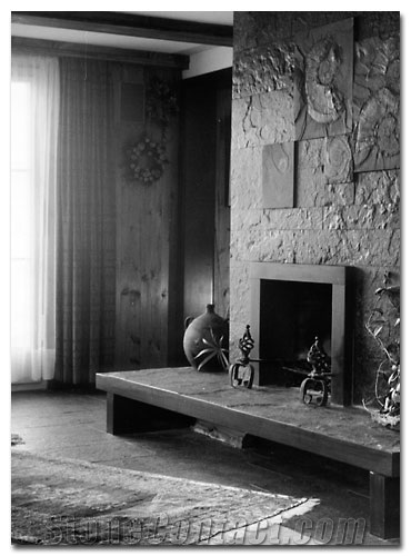 Traditional Fireplace - Slate with Fossils
