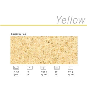 Amarillo Fosil Limestone Slabs & Tiles, Spain Yellow Limestone