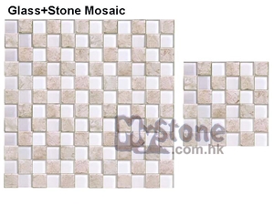 Glass+cast Stone Mosaic