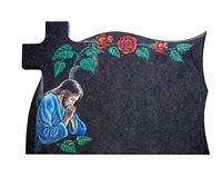 Black Granite Single Monument,Cross Tombstone