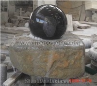 Chinese Absolute Shanxi Black Granite Rolling Sphere Fountains, Floating Ball Water Fountains Garden Decoration Factory Direct