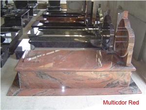 Multicolor Red Granite Tombstone,Monument
