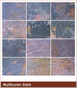 Multicolor Dark Slate Slabs & Tiles