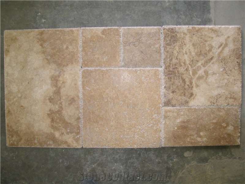 Brown Travertine French Pattern