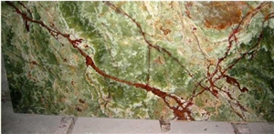Dark Green Onyx Slab, Pakistan Green Onyx
