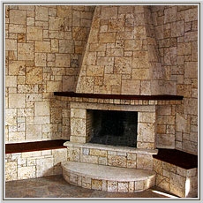Travertine Fireplace