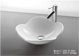 White Crystallized Stone Basin