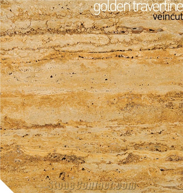 Bitlis Golden Travertine Veincut, Turkey Yellow Travertine Slabs & Tiles