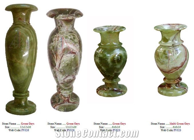 Dark Green Onyx Flower Vase