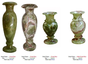 Dark Green Onyx Flower Vase