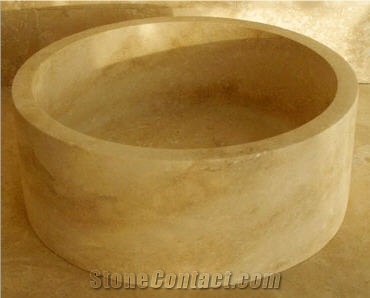 Beige Travertine Wash Basin