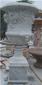 White Marble Flower Pot White Marble Flower Pot