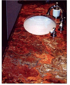 Multicolor Red Onyx Bathroom Top