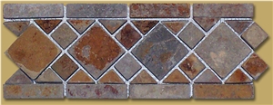 Multicolor Slate Mosaic Border