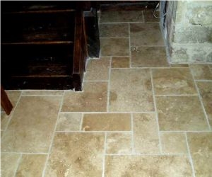 Walnut Travertine Floor Tile Pattern, Turkey Brown Travertine