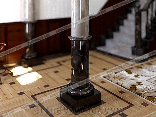 Black Marble Column Base