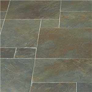 Green Moss Slate Pattern Slabs & Tiles, Brazil Green Slate
