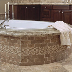 Mexican Noce Tumbled Travertine Bath Tub