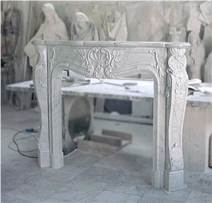 Fireplace - Cararra White Marble Fireplace - Cararra White Marble