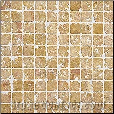 Travertino Noce Travertine Mosaic, Brown Travertine Mosaic