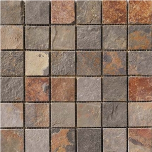 Slate 12" X 12" Square Stone Mosaic Slate 12" X 12" Square Stone Mosaic