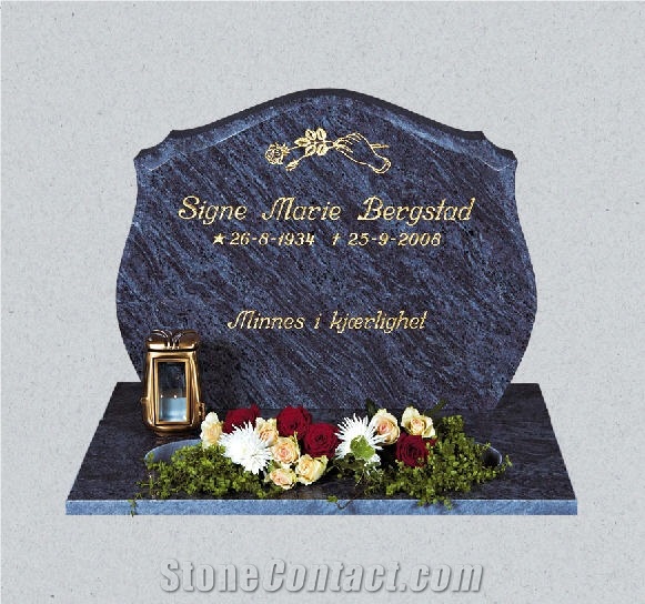 Blue Granite Tombstone