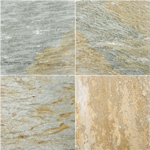 Golden Sand Slate Slabs & Tiles, China Yellow Slate