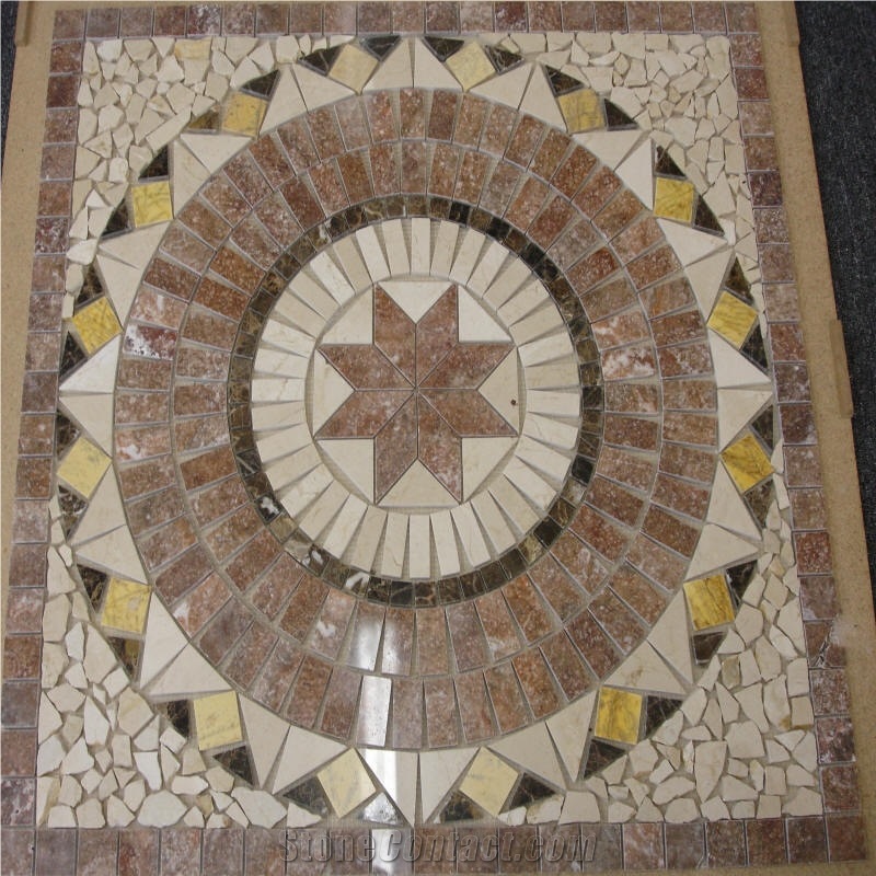 Travertine Star Mosaic Medallion