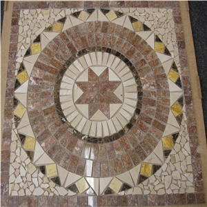 Travertine Star Mosaic Medallion