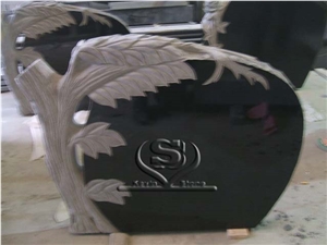 Black Granite Tree Covering Headstone Black Granite Tree Covering Headstone