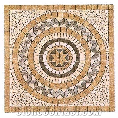 Tracvertine Mosaic Panduse Medallion