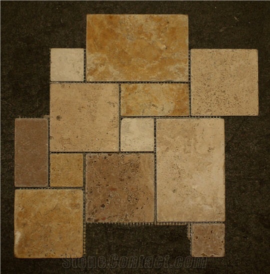 Versailles Pattern Travertine Gold