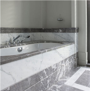 Calacatta Marble Bathtup, Deck and Surround
