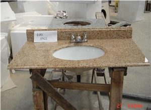 China G682 Rusty Yellow Granite Bathroom Vanity Top, Bathroom Tops, Indoor Custom Vanity Tops with Sink