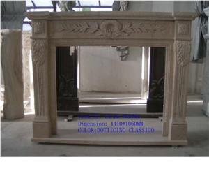 Botticino Classico Marble Fireplace Botticino Classico Marble Fireplace