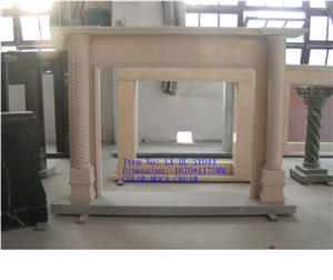Moca Cream Limestone Fireplace Mantel