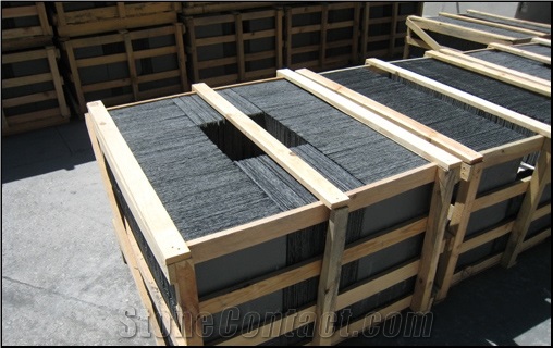 Natural Black Slate Slabs & Tiles, Spain Black Slate
