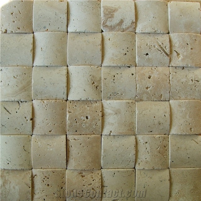 Beige Travertine Basketweave Mosaic