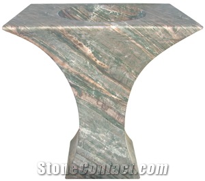 Green Marble Pedestal Sink Hf007j4.