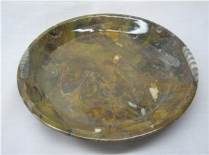 Fossil Brown Limestone Plates
