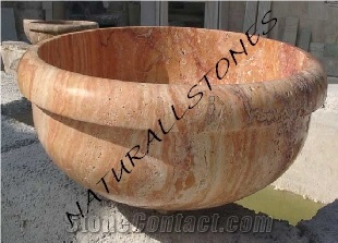 Antique Travertine Planter Top