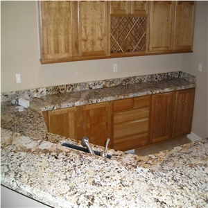 New Cream Delicatus Granite Countertop, Beige Granite Kitchen Design