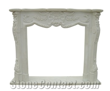 White Marble Fireplace Mantel
