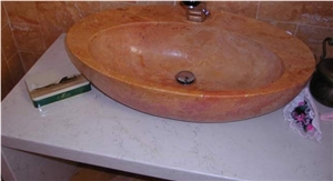 Red Travertine Basin