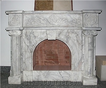 White Marble Fireplace