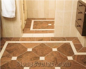 Bathroom Design and Bath Remodeling, Multicolor Red Granite