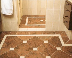 Bathroom Design and Bath Remodeling, Multicolor Red Granite