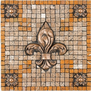 Multicolor Travertine Mosaic Pattern
